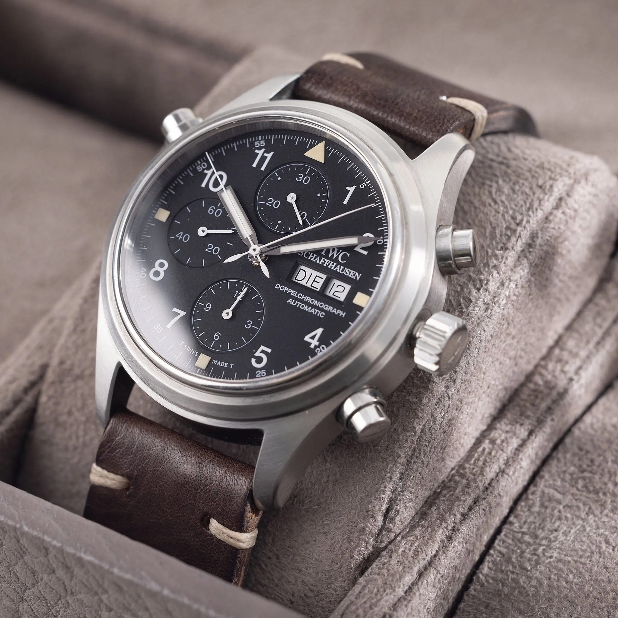 IWC Doppelchronograph Flieger Uhr 3713 Split Chronograph