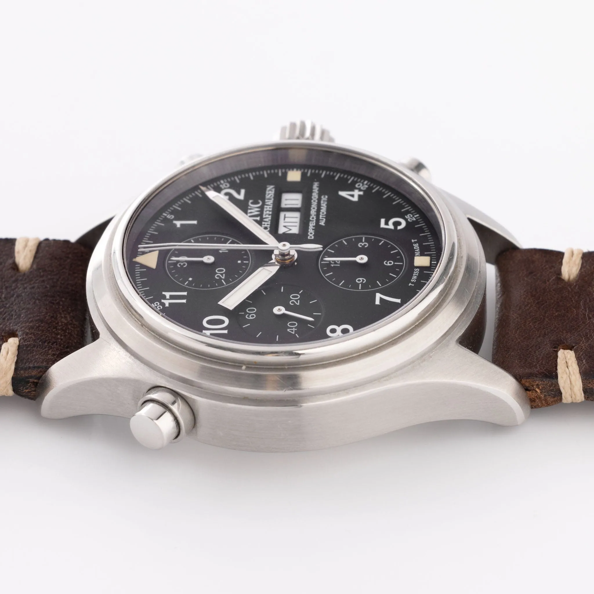 IWC Doppelchronograph Flieger Uhr 3713 Split Chronograph