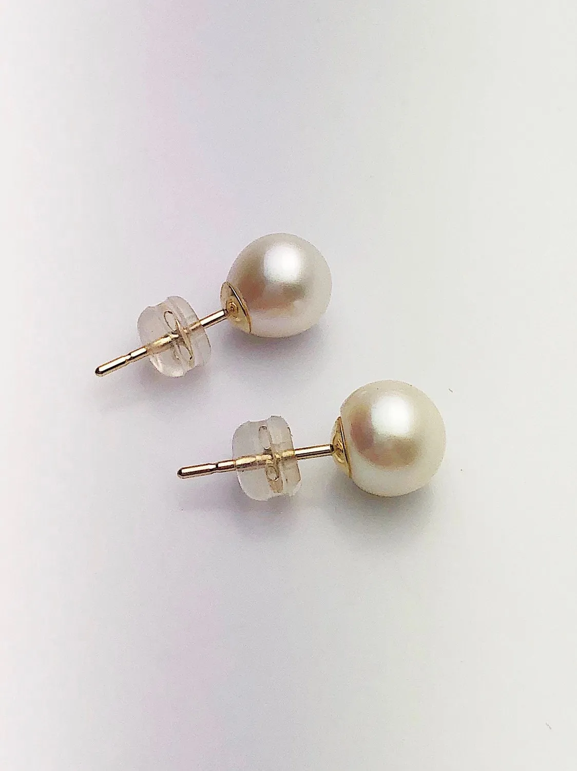 Japanese Akoya Pearl Earrings on 14K Yellow Gold Studs, 6.5-7mm or 7-7.5mm (820)