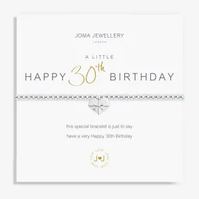 Joma Jewellery Silver A Little 'Happy 30th Birthday' Bracelet