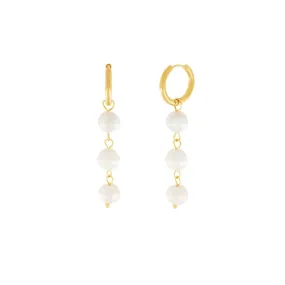 Joy Waterproof Long Pearl Chain Earring 18K Gold Plating