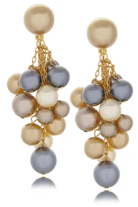 KENNETH JAY LANE DROP Multi Pearl Pierced Earrings