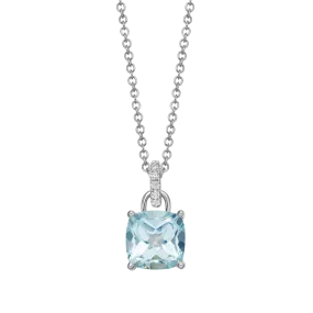 Kiki McDonough Kiki Cushion Blue Topaz Diamond Loop Necklace