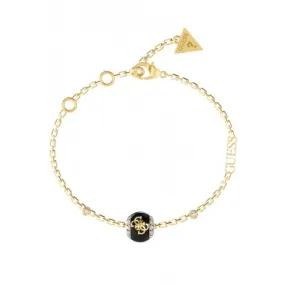 Ladies Gold Plated 4G Centered Black Charm Bracelet UBB02282YGBKL