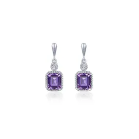 Lafonn Birthstone Emerald February Amethyst Earring BE007AMP00