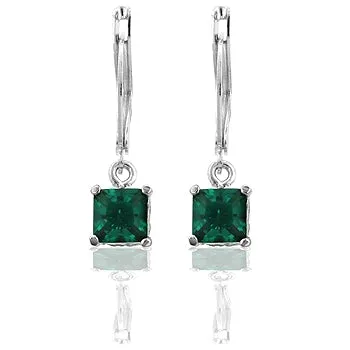 Lamika Emerald Princess Drop Earrings | 1.5ct