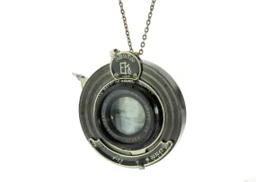 Large Vintage Camera Lens Pendant Necklace, Gift for Wife, Eco-friendly upcycled Statement Jewelry, handmade steampunk jewelry gift