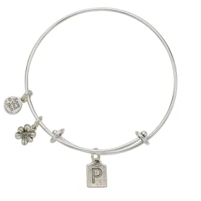 Letter P Charm Bangle Bracelet