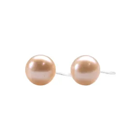 Light orange freshwater pearl invisible clip on stud earrings