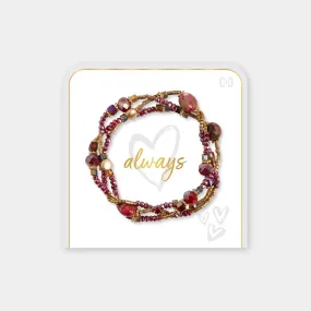 Love, Always Bracelet Set - Red