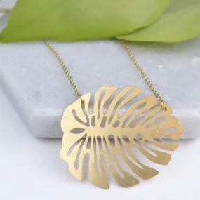 Monstera Deliciosa Leaf Necklace