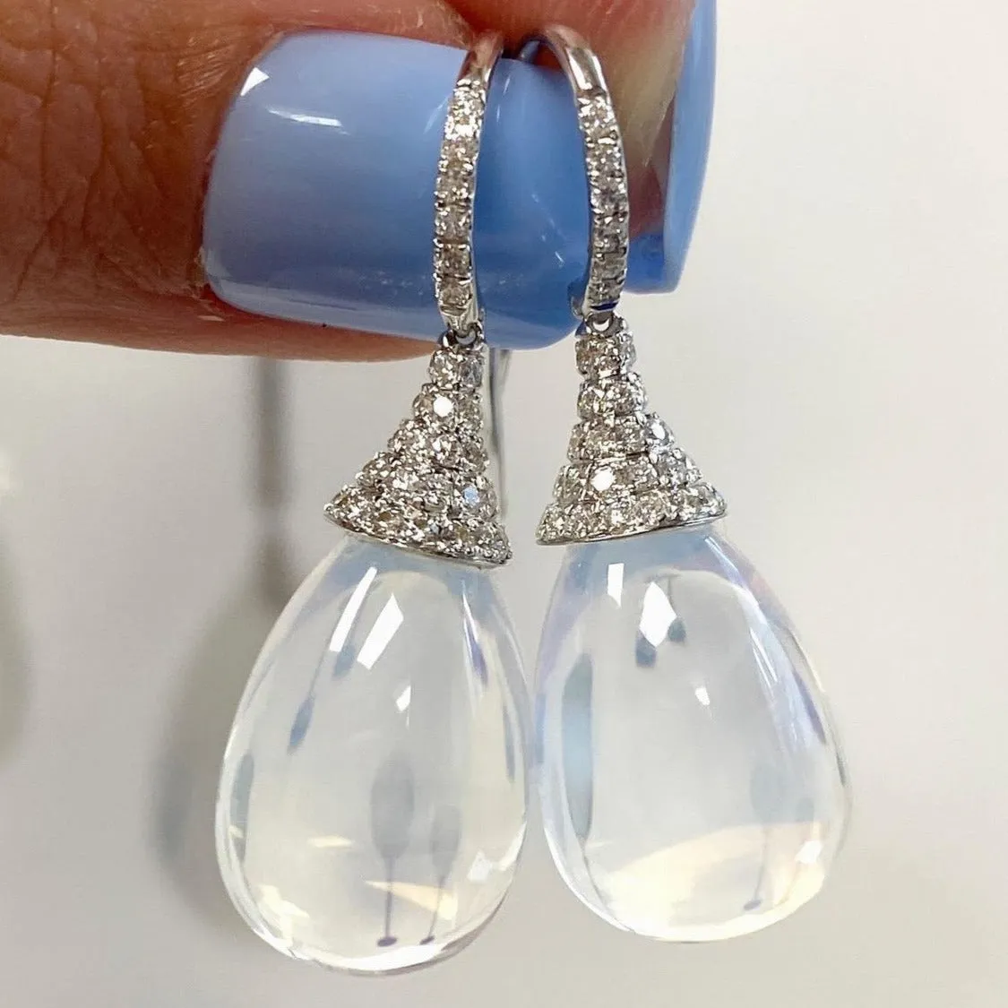 Moon Quartz Drop Earrings