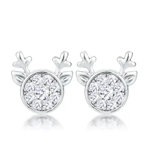 Nala Reindeer CZ Silver Earrings