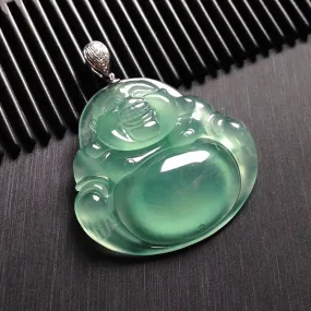 Natural Jade Pendant Jadeite Buddha Pendant PT366