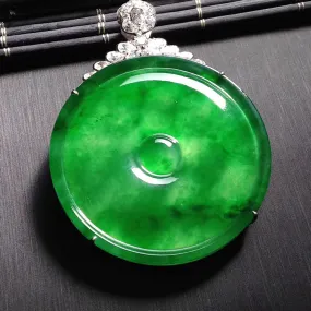 Natural Jade Pendant Jadeite Gold Pendant PT193