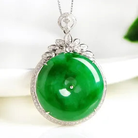 Natural Jade Pendant Jadeite Gold Pendant PT30