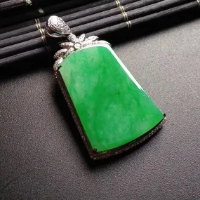 Natural Jade Pendant Jadeite Gold Pendant PT351