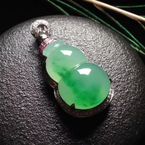 Natural Jade Pendant Jadeite Gold Pendant PT365