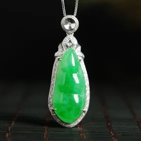 Natural Jade Pendant Jadeite Gold Pendant PT54