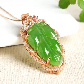 Natural Jade Pendant Nephrite Silver Pendant PT146