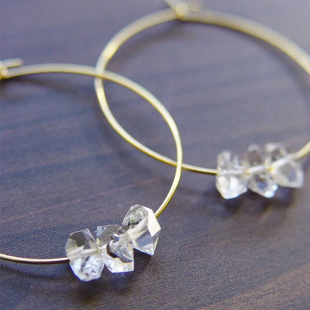 NEW! Triple Herkimer 14k Gold Filled Hoop Earrings by Friedasophie