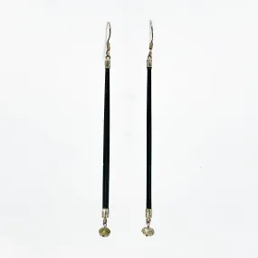 Oversized sterling silver ebony & smoky quartz drop earrings