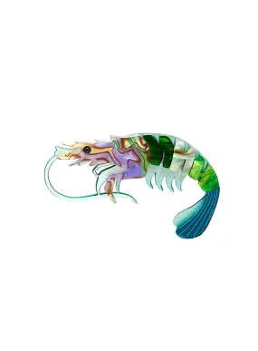 Pearly Prawn Brooch - Green