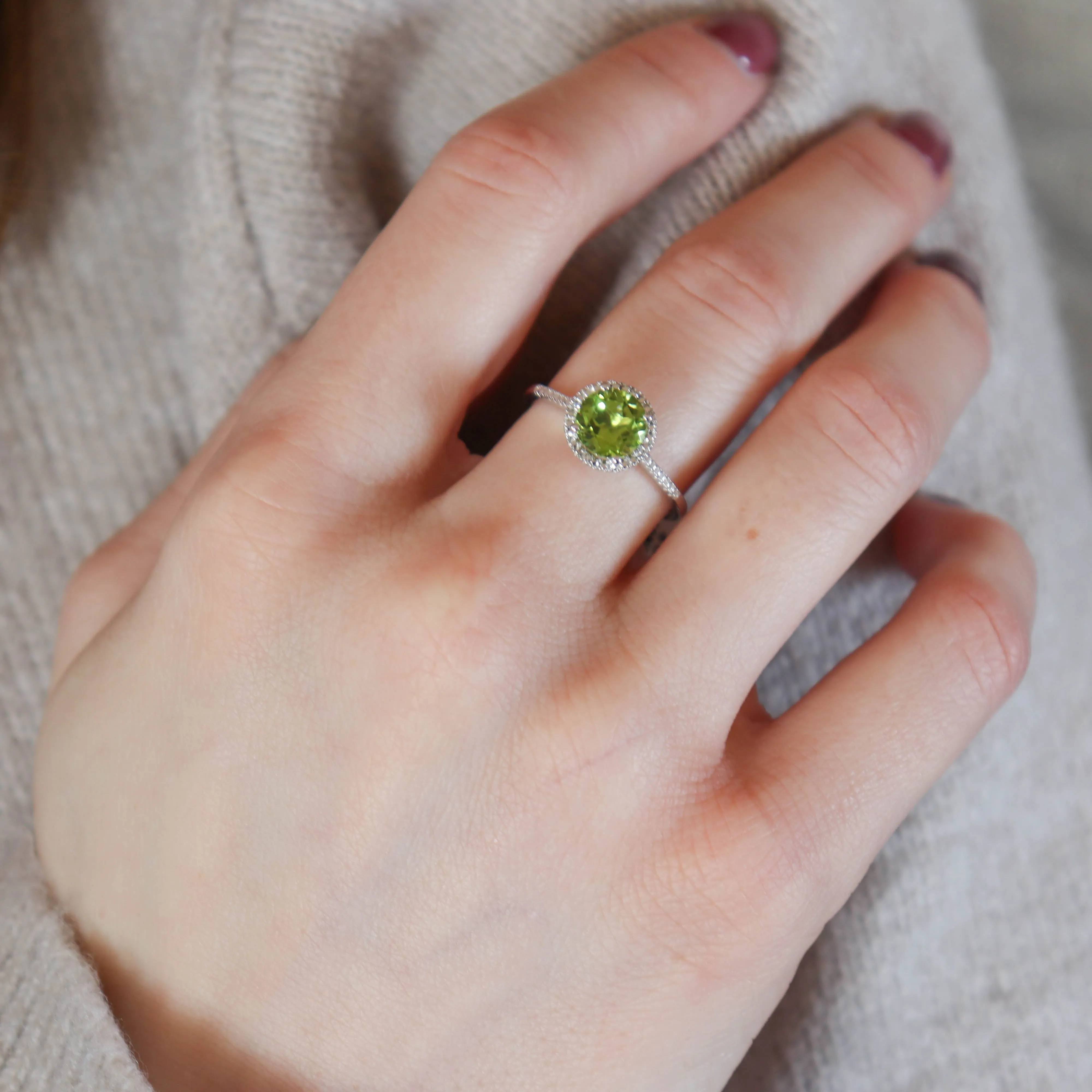 Peridot   Diamond Accent Ring