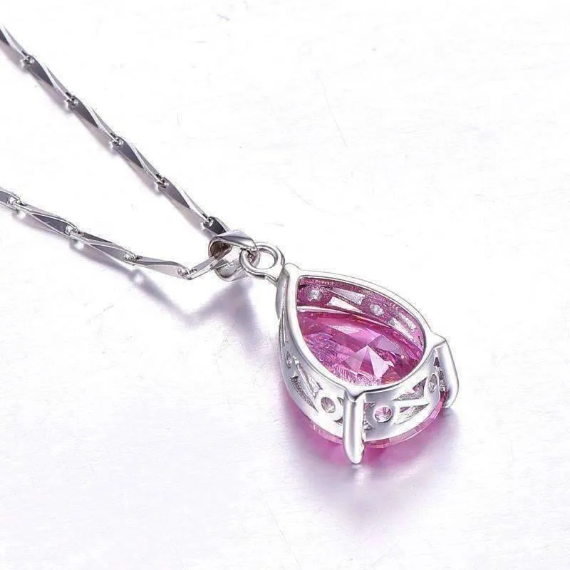 Persian Pink Pear 13.9CT Pink Topaz IOBI Precious Gems Pendant