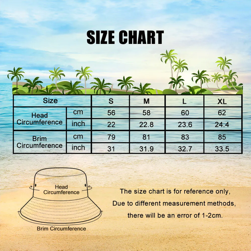 Personalized Face Reversible Bucket Hat Hawaiian Style Double-Side-Wear Outdoors Sun Cap