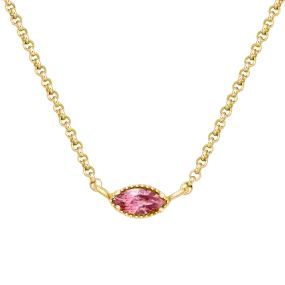 Pink Topaz Petite Pendant Necklace