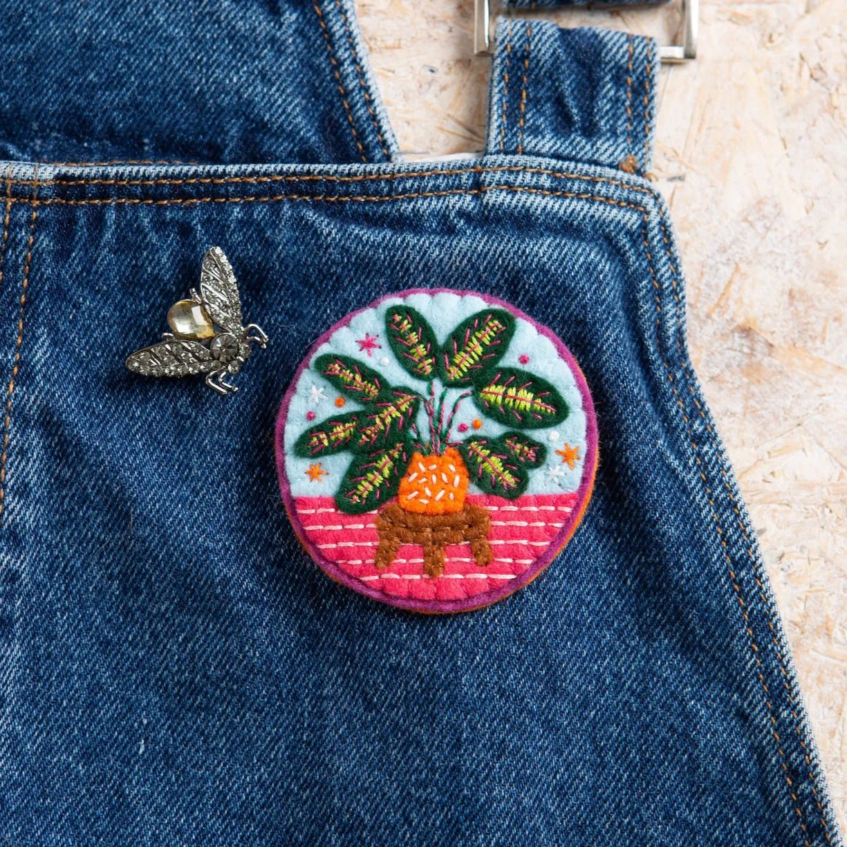 Prayer Plant Felt Craft Brooch Kit