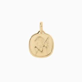 Praying Cherub Gold Pendant