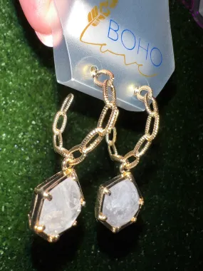 Quartz Link Earrings