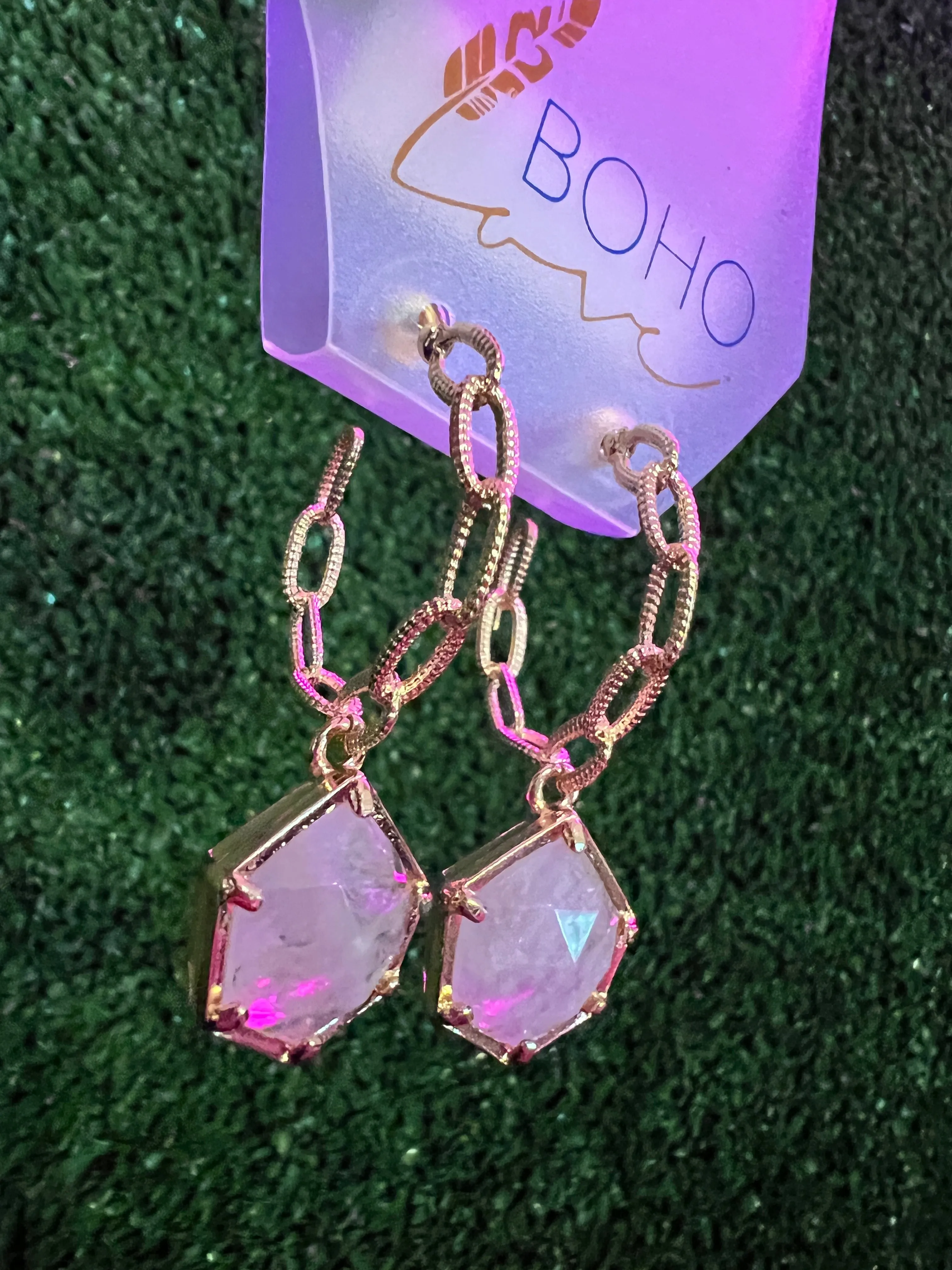 Quartz Link Earrings