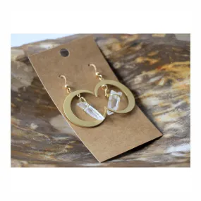 Quartz Moon Earrings