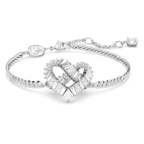 "Swarovski Matrix bracelet Heart, White, Rhodium plated"