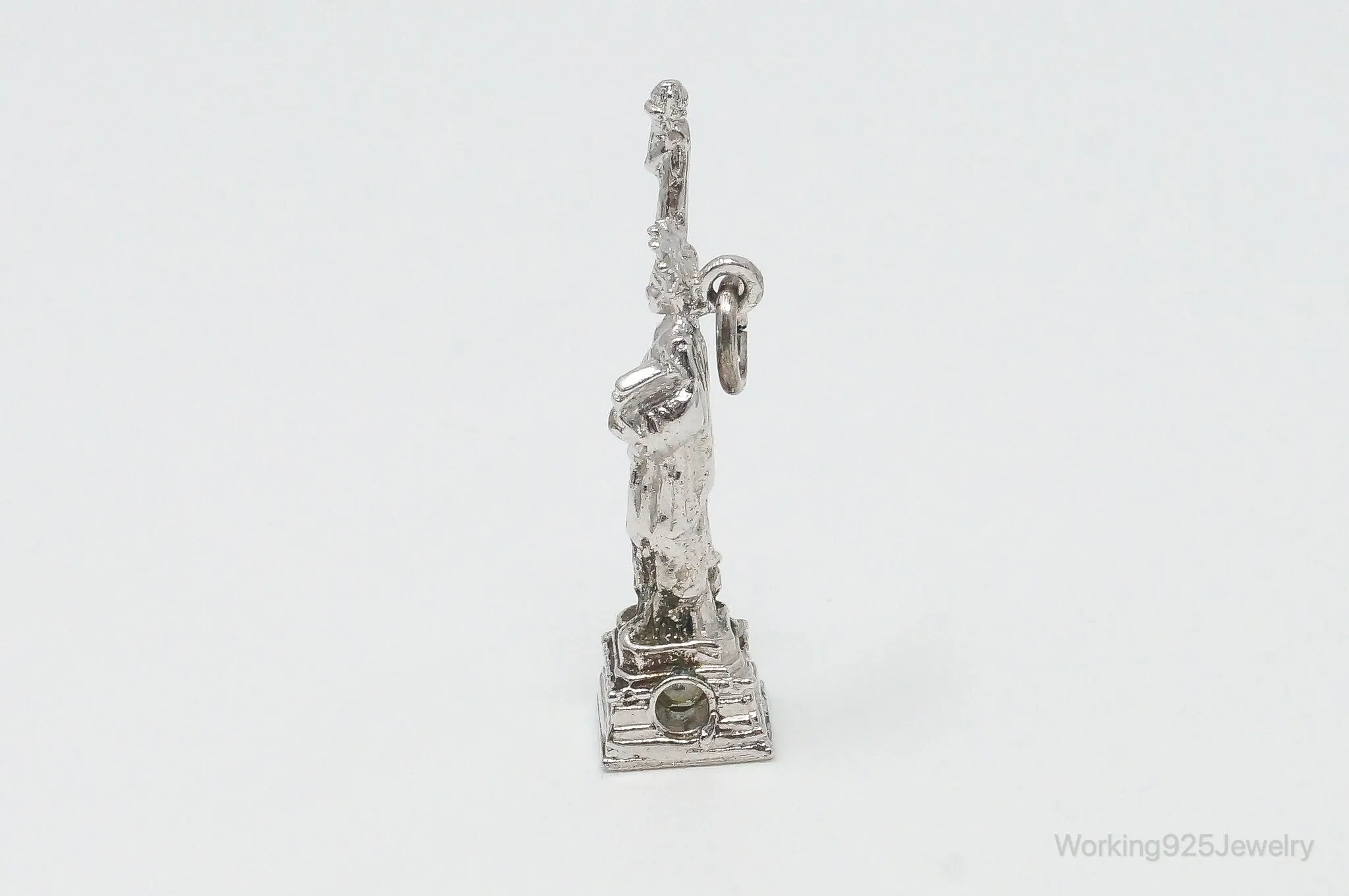 Rare Statue of Liberty New York Skyline Picture View Sterling Silver Charm