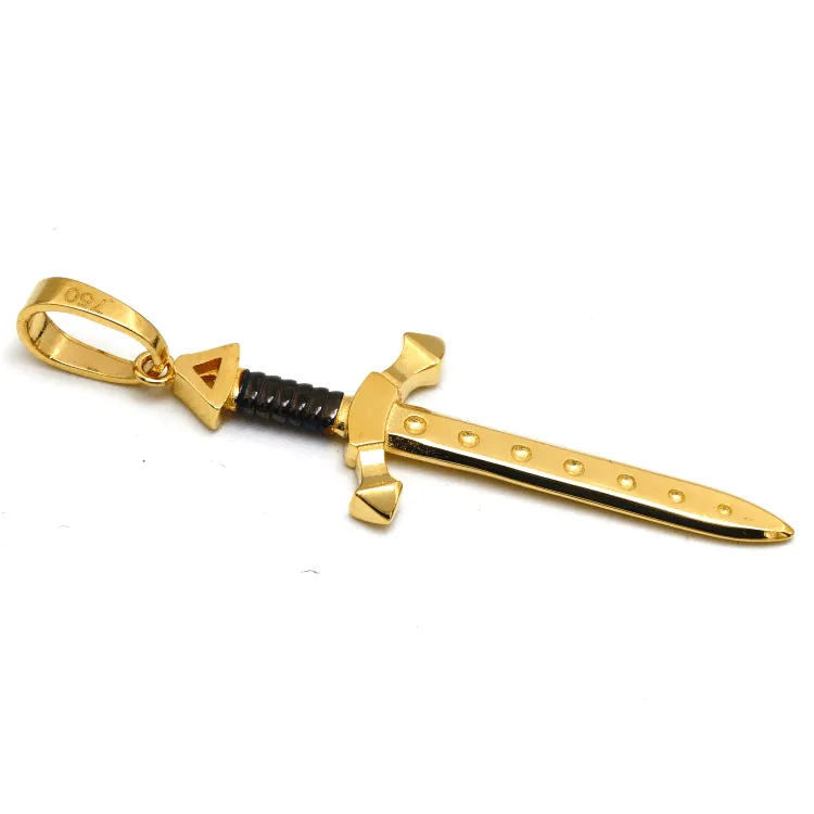 Real Gold Big Dagger Charm Sword Men Pendant 1393 P 1900