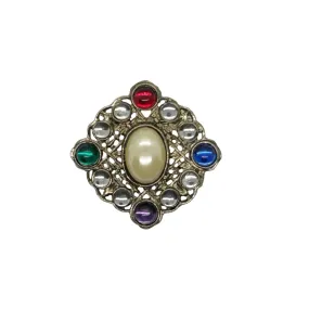 Regal Multi Color Cabochons Brooch