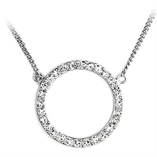 Rhodium Brass Chain Pendant with Top Grade Crystal in Clear for Women Style 6X448