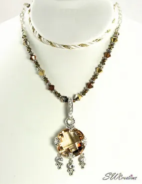 Rosaline Gold Topaz Crystal Necklace