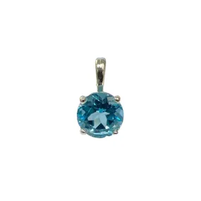 Round Blue Topaz Pendant