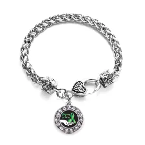 Silver Organ Donor Circle Charm Braided Bracelet