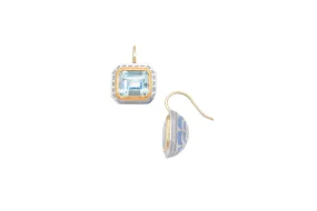 Silver Tile Emerald Cut Earrings