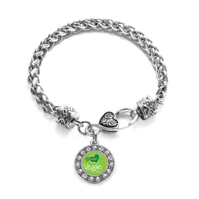 Silver Vegan Circle Charm Braided Bracelet