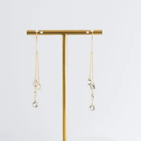 Sliding quartz earrings