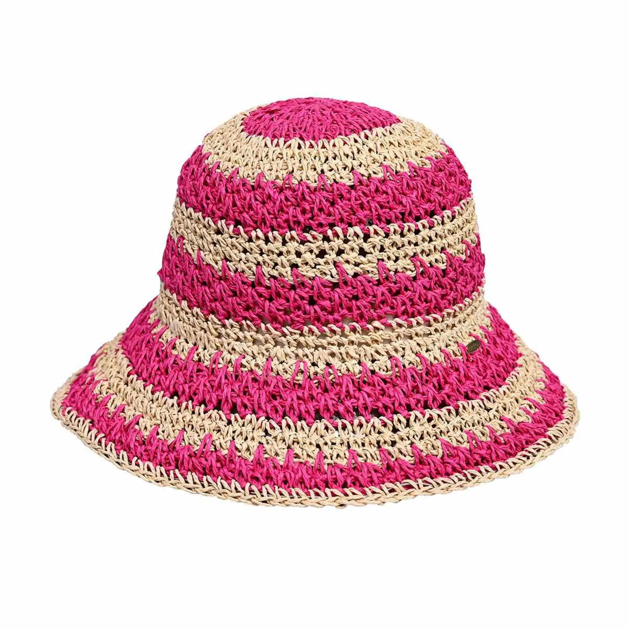 ST4245 Striped Crochet Bucket Hat