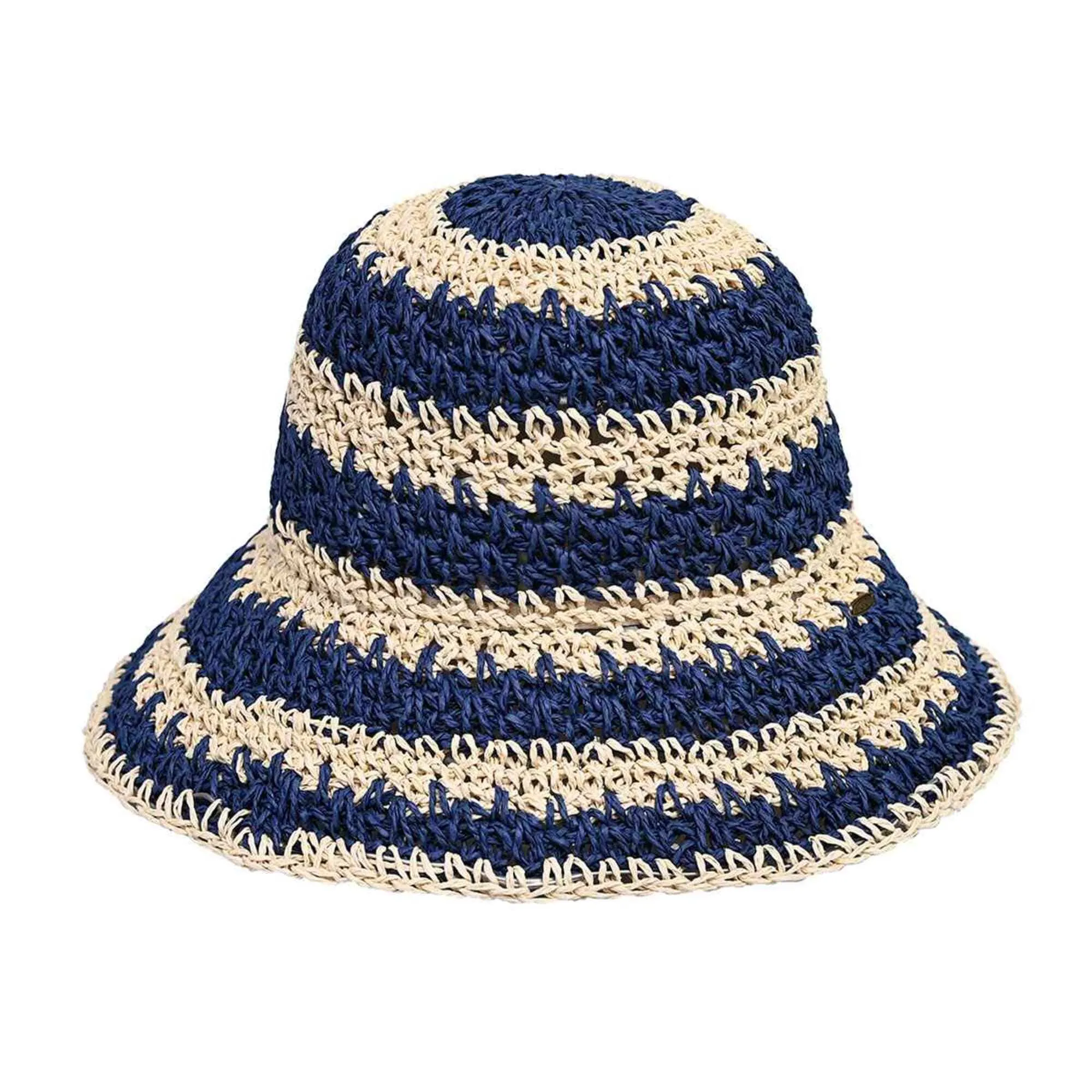 ST4245 Striped Crochet Bucket Hat