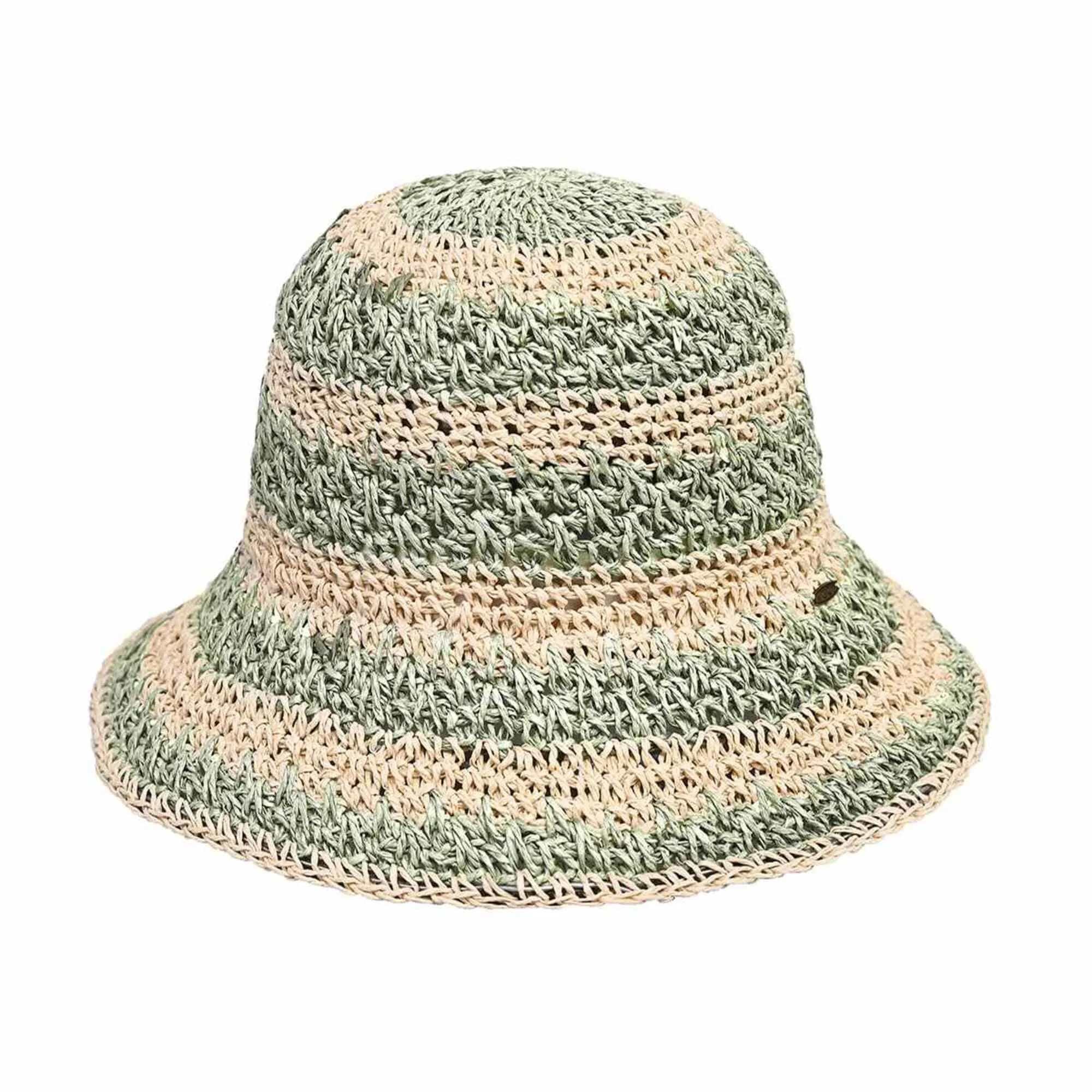 ST4245 Striped Crochet Bucket Hat